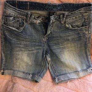 Awesome worn look jean shorts